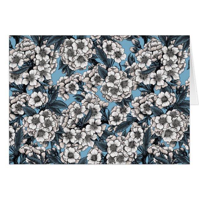 Kersensbloesem in wit en blauw (Voorkant Horizontaal)