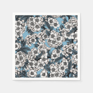 Kersensbloesem in wit en blauw servet