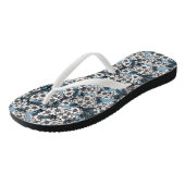 Kersensbloesem in wit en blauw teenslippers (Schuin)