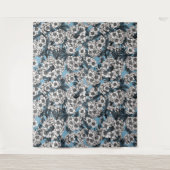 Kersensbloesem in wit en blauw wandkleed (Voorkant)