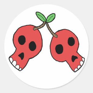 kersenschedels ronde sticker