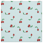 kersenslagen op gingham stof (Swatch)