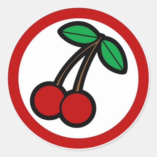 Kersensmaak visual circle sticker labels (Voorkant)