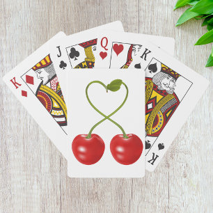 Kersensteel in Hartvorm Pokerkaarten