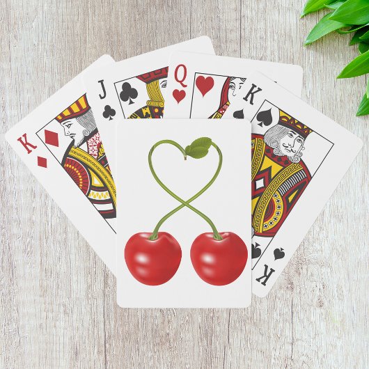 Kersensteel in Hartvorm Pokerkaarten