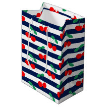 Kersenstreeppatroon – Retro Fruit Cadeau & Decorat