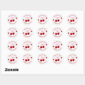 Kersensuiker Bruiloft Dank Je Ronde Sticker (Vel)