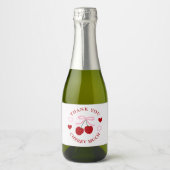 Kersensuiker Bruiloft Feest Sparkling Wijnetiket (Voorkant)