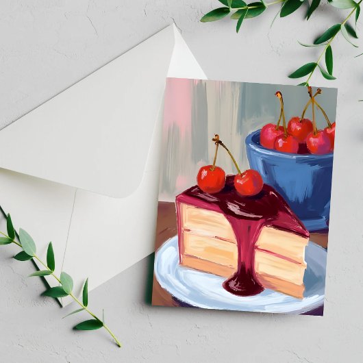 Kersentaart | Bakkerij Voedsel Schilderen Kaart