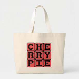 Kersentaart, heerlijk dessert grote tote bag
