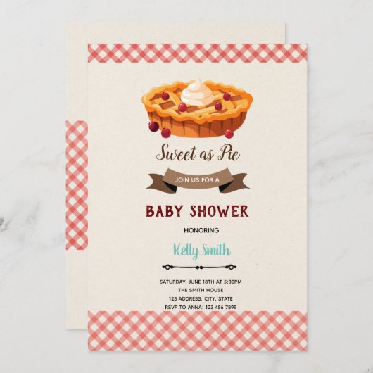 Kersentaart uitnodiging (Voorkant / Achterkant)