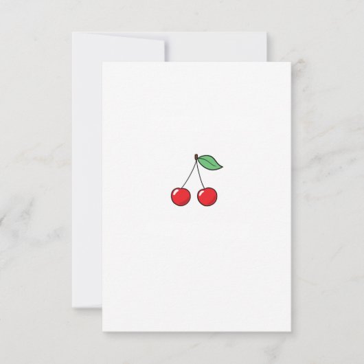 Kersenthema, kersenontwerp bedankkaart (Voorkant)