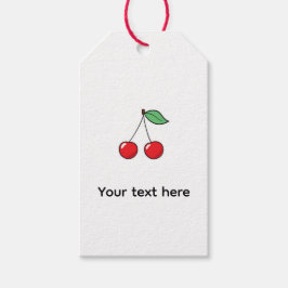 Kersenthema, kersenontwerp cadeaulabel
