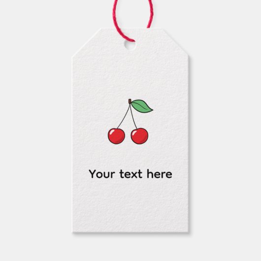 Kersenthema, kersenontwerp cadeaulabel (Voorkant)