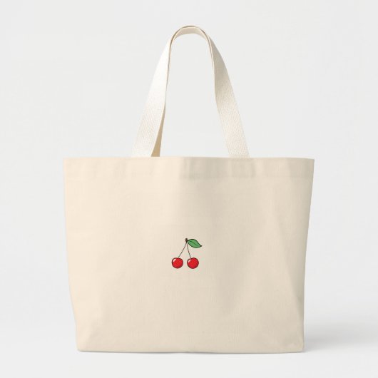 Kersenthema, kersenontwerp grote tote bag (Voorkant)