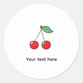 Kersenthema, kersenontwerp ronde sticker