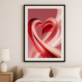 Kersentrillingen Hart Draaikolk–Moderne Abstracte Poster