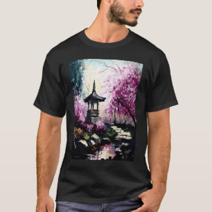 Kersentuin met heilig vijver Frans brood T-shirt