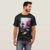 Kersentuin met heilig vijver Frans brood T-shirt (Voorkant volledig)