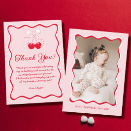 Kersenverjaardagsfeestje Bedankkaart