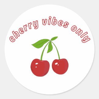 kersenvibes ronde sticker