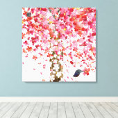 kersenvogeldoek canvas afdruk (Insitu (Houten vloer))