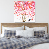 kersenvogeldoek canvas afdruk (Insitu (Slaapkamer))