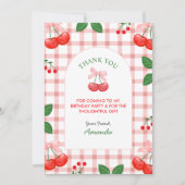 Kersenvrucht Eerste Verjaardagsfeestje Bedankkaart (Voorkant)