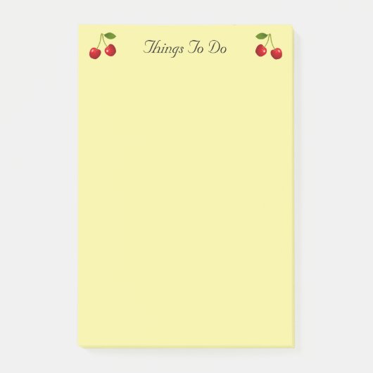 Kersenvruchten op Gele Dingen Te Doen Post-it® Notes (Voorkant)