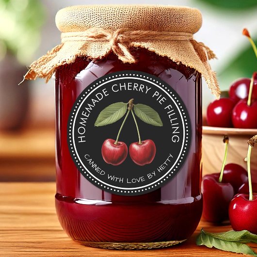 Kersenvulsel sticker voor zelfgemaakte recepten