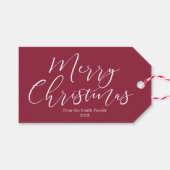 Kersenwijn Kerstmis | GEPERSONALISEERD Cadeaulabel (Voorkant (Horizontaal))