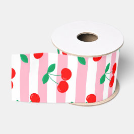 Kersestreeppatroon – Retro Fruit Cadeau & Decorati Grosgrain Lint