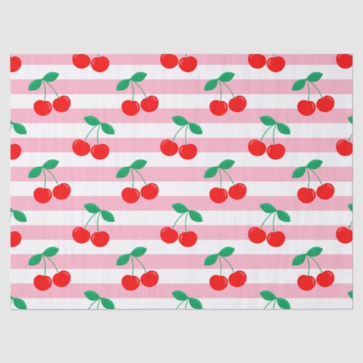 Kersestreeppatroon – Retro Fruit Cadeau & Decorati Tissuepapier (Voorkant)