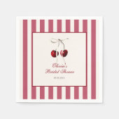 Kersgestreepte Bruidsuitnodiging Servet (Voorkant)