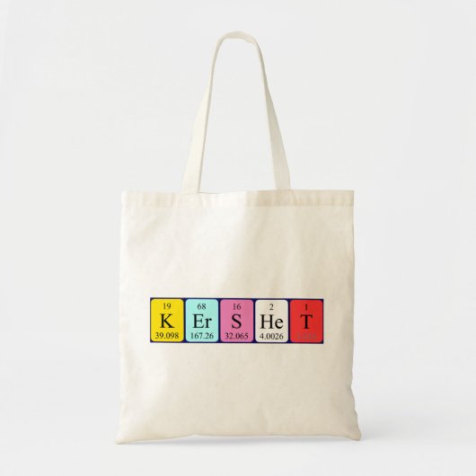 Kershet periodieke lijstnaam canvas tas (Voorkant)