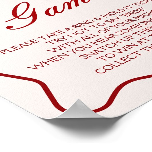 Kersj Bruids douche Ring spel Poster (Hoek)