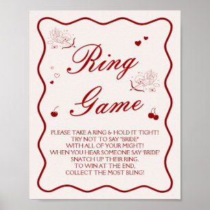 Kersj Bruids douche Ring spel Poster