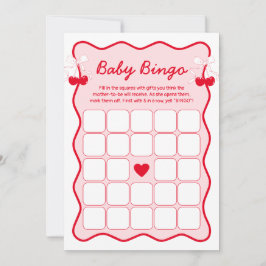 Kersje Baby Shower Bingo Spelkaart Kaart