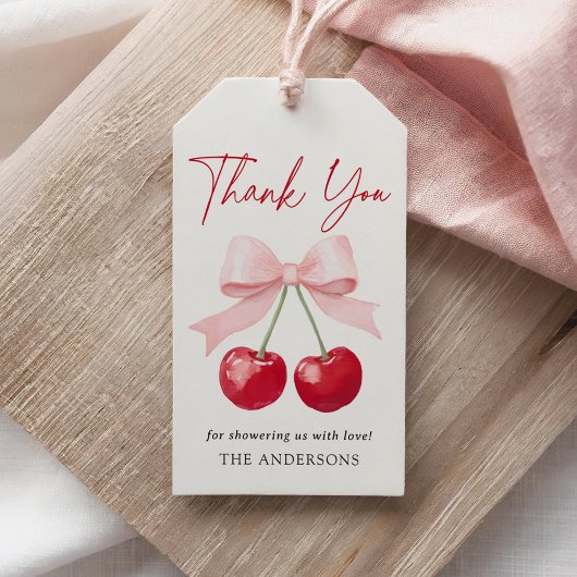 Kersje Baby Shower Cadeaulabel