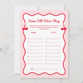 Kersje Baby Shower Hoe Oud Waren Ze Spel Kaart