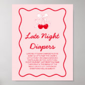 Kersje Baby Shower Late Night Luierspel Poster (Voorkant)