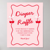 Kersje Baby Shower Luier Raffle Poster (Voorkant)