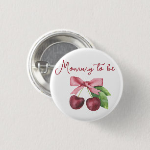 Kersje baby shower - Moeder worden Ronde Button 3,2 Cm