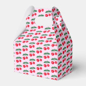 Kersje Baby Shower Rood Gingham Lint Bedankdoosjes (Achterkant)