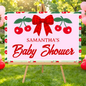 Kersje Baby Shower Rood Gingham Strik Acryl Bord