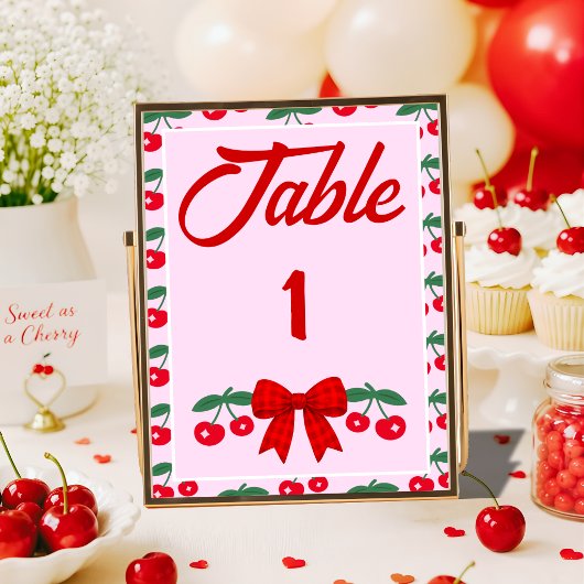 Kersje Baby Shower Rood Gingham Strik Kaart
