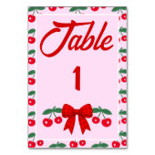 Kersje Baby Shower Rood Gingham Strik Kaart (Voorkant)