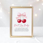 Kersje Baby Shower Zeg Niet Baby Bord Poster