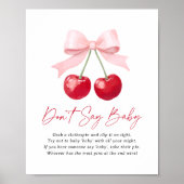 Kersje Baby Shower Zeg Niet Baby Bord Poster (Voorkant)