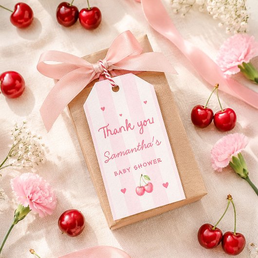 Kersjes Baby Shower Bedankt Cadeaulabel